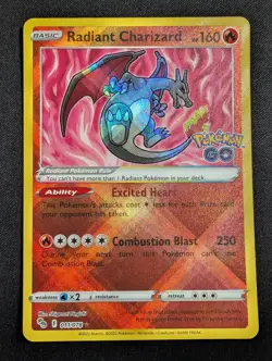 Pokemon Radiant Charizard 011/078 Radiant Rare Pokemon Go NM - Image 1