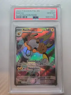 2023 POKEMON PAL EN-PALDEA EVOLVED ILLUSTRATION RARE #211 RAICHU PSA 10 - Image 1