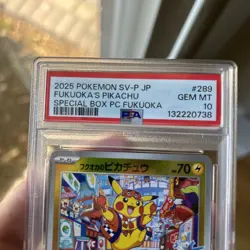 PSA 10 Fukuoka's Pikachu 289/SV-P Pokemon Center Hiroshima SP Promo Japanese - Image 2