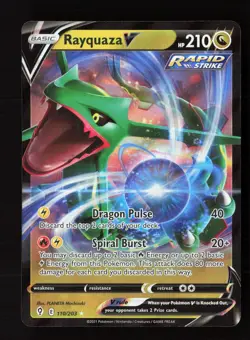Rayquaza V 110/203 Holo V Rare Evolving Skies Pokemon Near Mint - Image 1