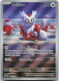 Delibird 152/132 Illustration Rare Mega Evolution Pokemon TCG NM - Image 1