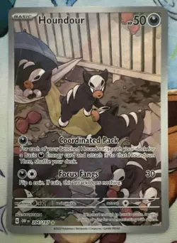 Pokemon TCG Scarlet&Violet Obsidian Flames Houndour Illustration Rare 204/197 NM - Image 1
