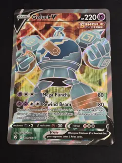 2021 POKEMON TCG GOLURK V 181 FULL ART SWSH EVOLVING SKIES ULTRA RARE HOLO MINT - Image 1