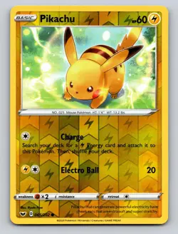 Pikachu 065/202 Sword & Shield Pokemon Reverse Holo Foil NM - Image 1