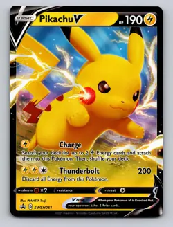 Pikachu V SWSH061 Holo Promo Sword & Shield Promo Pokemon Holo NM - Image 1