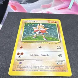 Hitmonchan Base Set 007/102 Unlimited Holo Rare English Pokemon TCG 70 HP - Image 1