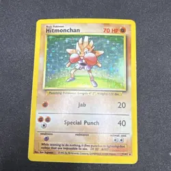 Hitmonchan Base Set 007/102 Unlimited Holo Rare English Pokemon TCG 70 HP - Image 2