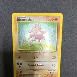 Hitmonchan Base Set 007/102 Unlimited Holo Rare English Pokemon TCG 70 HP - Image 3