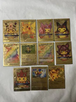 Pikachu Charizard Lot Of 24 Premium Gold Foil Fan Art Collector Pokemon Non TCG - Image 1