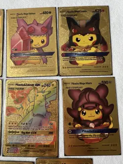 Pikachu Charizard Lot Of 24 Premium Gold Foil Fan Art Collector Pokemon Non TCG - Image 3