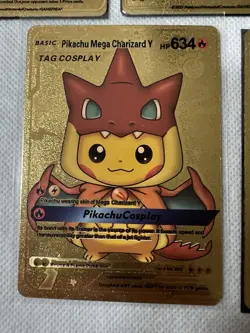 Pikachu Charizard Lot Of 24 Premium Gold Foil Fan Art Collector Pokemon Non TCG - Image 4