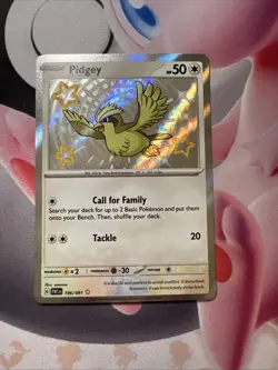 Pokemon: Pidgey 196/091 SV Paldean Fates Shiny Holo NM - Image 1