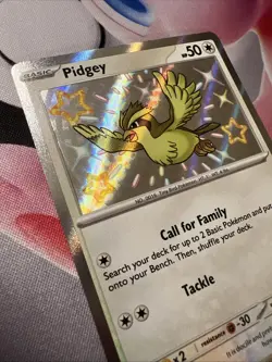 Pokemon: Pidgey 196/091 SV Paldean Fates Shiny Holo NM - Image 2