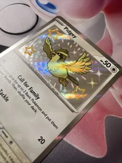 Pokemon: Pidgey 196/091 SV Paldean Fates Shiny Holo NM - Image 3