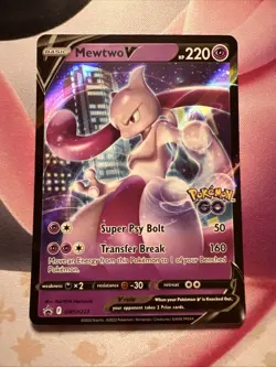 Pokemon Mewtwo V #SWSH223 English Black Star Promo Stamped Pokemon GO NM - Image 1