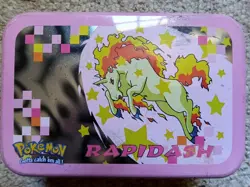 Vintage Rapidash Pokemon Tin Case From The Late 90's / Early 2000's 6"x4"x3" - Image 1