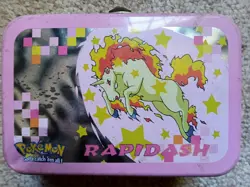 Vintage Rapidash Pokemon Tin Case From The Late 90's / Early 2000's 6"x4"x3" - Image 2
