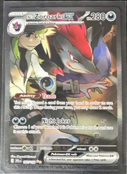 N's Zoroark ex 185/159 Sv09 Journey Together Secret Rare Full Art Holo 280 HP EN - Image 1
