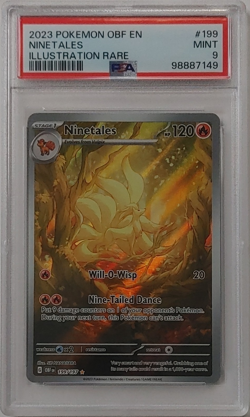 Pokemon TCG PSA 9 Ninetales 199/197 SV03 Obsidian Flames Illus Rare Holo - Image 1