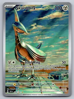Skarmory 209/191 Illustration Rare Surging Sparks Pokemon Holo Near Mint - Image 1