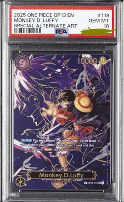 2025 ONE PIECE OP13-CARRYING ON HIS WILL #119 MONKEY D. LUFFY PSA 10 - Image 1