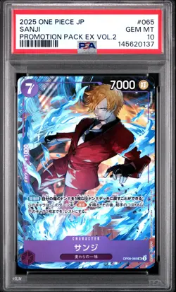 2025 ONE PIECE JAPANESE PROMOTION PACK EX VOL.2 #065 SANJI PSA 10 - Image 1