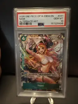 2026 One Piece OP14-EB04 En Alternate Art #031 Nami PSA 10 GEM MINT - Image 1