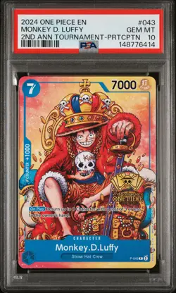 2024 ONE PIECE PROMOS #043 MONKEY D. LUFFY PSA 10 - Image 1