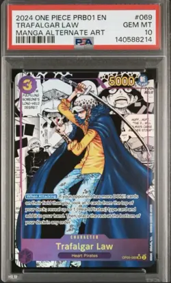 2023 One Piece New Era Trafalgar Law Super Rare Manga Art #OP05-069 PSA 10 - Image 1