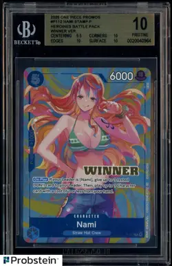 2026 One Piece Promos Nami STAMP Heroines Battle Pack Winner BGS 10 PRISTINE - Image 1