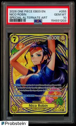 2026 One Piece EB03-055 EN Nico Robin Special Alternate Art PSA 10 GEM MINT - Image 1