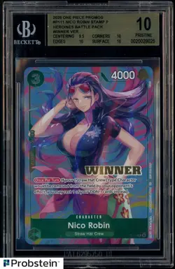 2026 One Piece Promos Nico Robin Heroines Battle Pack Winner BGS 10 PRISTINE - Image 1