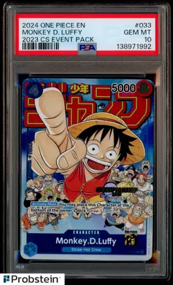 2023 One Piece EN Event Pack Vol. 2 #033 Monkey D. Luffy PSA 10 GEM MINT - Image 1