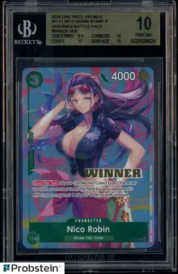 2026 One Piece Promos Nico Robin Heroines Battle Pack Winner BGS 10 PRISTINE - Image 1