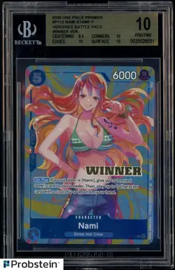 2026 One Piece Promos Nami STAMP Heroines Battle Pack Winner BGS 10 PRISTINE - Image 1