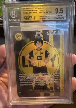 BGS 9.5 One Piece ST13-003 L Monkey D. Luffy BVB Dortmund - ENG - Foil - Graded - Image 1