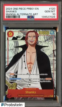 2024 One Piece PRB01 EN Manga Alternate Art #120 Shanks PSA 10 GEM MINT - Image 1