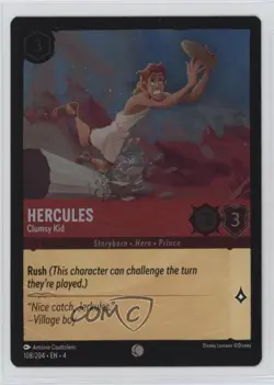 2024 Disney Lorcana - Ursula's Return 4 Foil Hercules Clumsy Kid #108 - Image 1