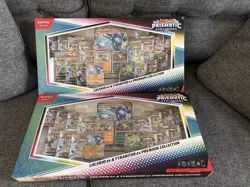 2025 POKEMON PRISMATIC EVOLUTIONS LUCARIO EX/TYRANITAR EX PREMIUM COLLECTION SET - Image 1