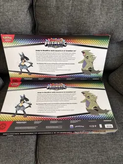 2025 POKEMON PRISMATIC EVOLUTIONS LUCARIO EX/TYRANITAR EX PREMIUM COLLECTION SET - Image 2