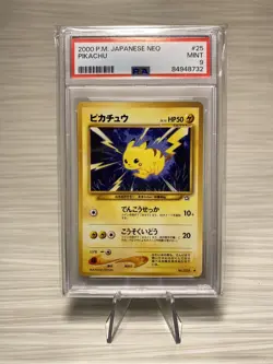 Japanese Pokemon Neo Genesis 2000 - Pikachu 025 - PSA 9 | FRESH - Image 1