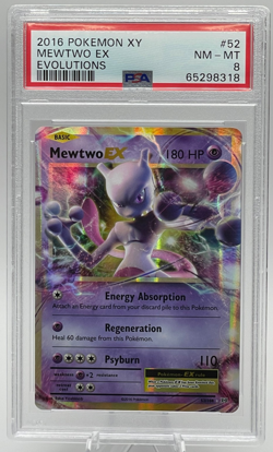 2016 POKEMON XY EVOLUTIONS #52 MEWTWO EX PSA 8 NM-MT - Image 1
