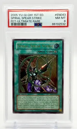 2005 Yu-Gi-Oh! 1st Edition FET Ultimate Rare #EN043 Spiral Spear Strike PSA 8 - Image 1
