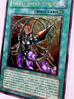 2005 Yu-Gi-Oh! 1st Edition FET Ultimate Rare #EN043 Spiral Spear Strike PSA 8 - Image 2
