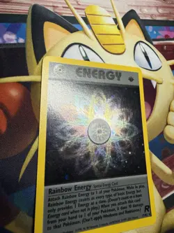 Rainbow Energy 1st Edition Team Rocket Holo #17/82 English Pokemon Card - Image 3