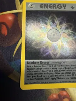 Rainbow Energy 1st Edition Team Rocket Holo #17/82 English Pokemon Card - Image 5