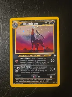 Pokemon Houndoom 8/64 Neo Revelation 70 HP Dark Pokemon Card 2000 English - Image 1