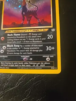 Pokemon Houndoom 8/64 Neo Revelation 70 HP Dark Pokemon Card 2000 English - Image 5