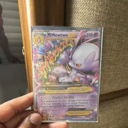 Pokemon M Mewtwo EX Mega Holo Ultra Rare 64/162 Breakthrough 210 HP Card - Image 1