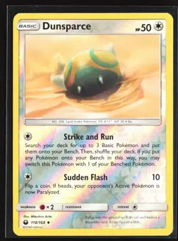 Pokemon TCG - Dunsparce Reverse Holo Uncommon SM - Celestial Storm 110/168 LP - Image 1